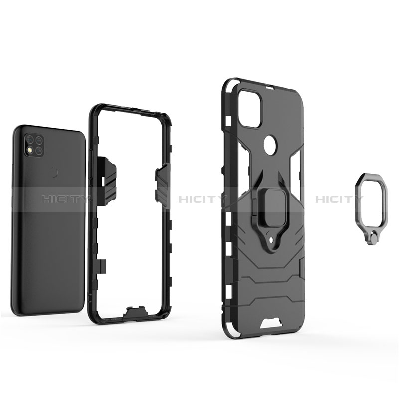 Custodia Silicone e Plastica Opaca Cover con Magnetico Anello Supporto per Xiaomi Redmi 10A 4G
