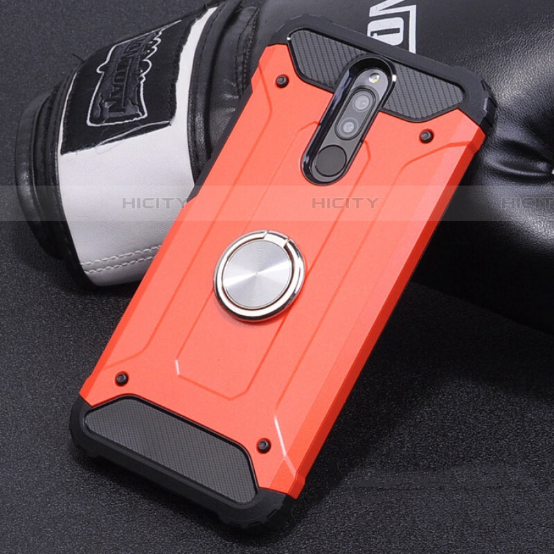 Custodia Silicone e Plastica Opaca Cover con Magnetico Anello Supporto per Xiaomi Redmi 8 Rosso