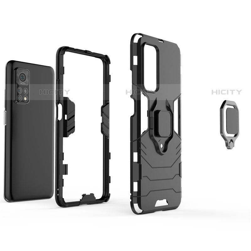 Custodia Silicone e Plastica Opaca Cover con Magnetico Anello Supporto per Xiaomi Redmi K30S 5G