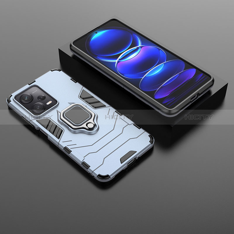 Custodia Silicone e Plastica Opaca Cover con Magnetico Anello Supporto per Xiaomi Redmi Note 12 Pro 5G