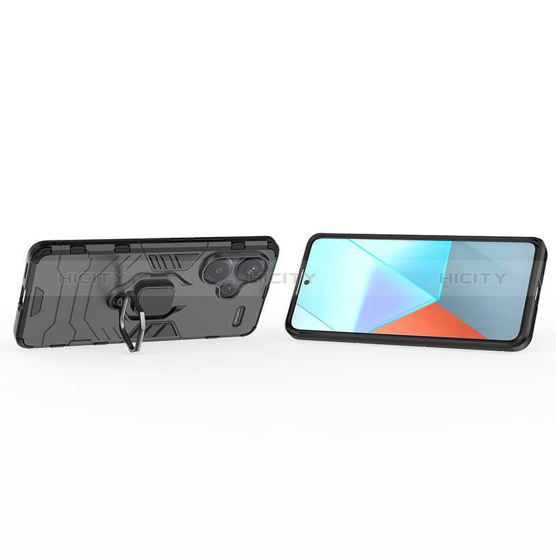 Custodia Silicone e Plastica Opaca Cover con Magnetico Anello Supporto per Xiaomi Redmi Note 13 Pro+ Plus 5G