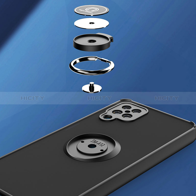 Custodia Silicone e Plastica Opaca Cover con Magnetico Anello Supporto QW2 per Samsung Galaxy A12 Nacho