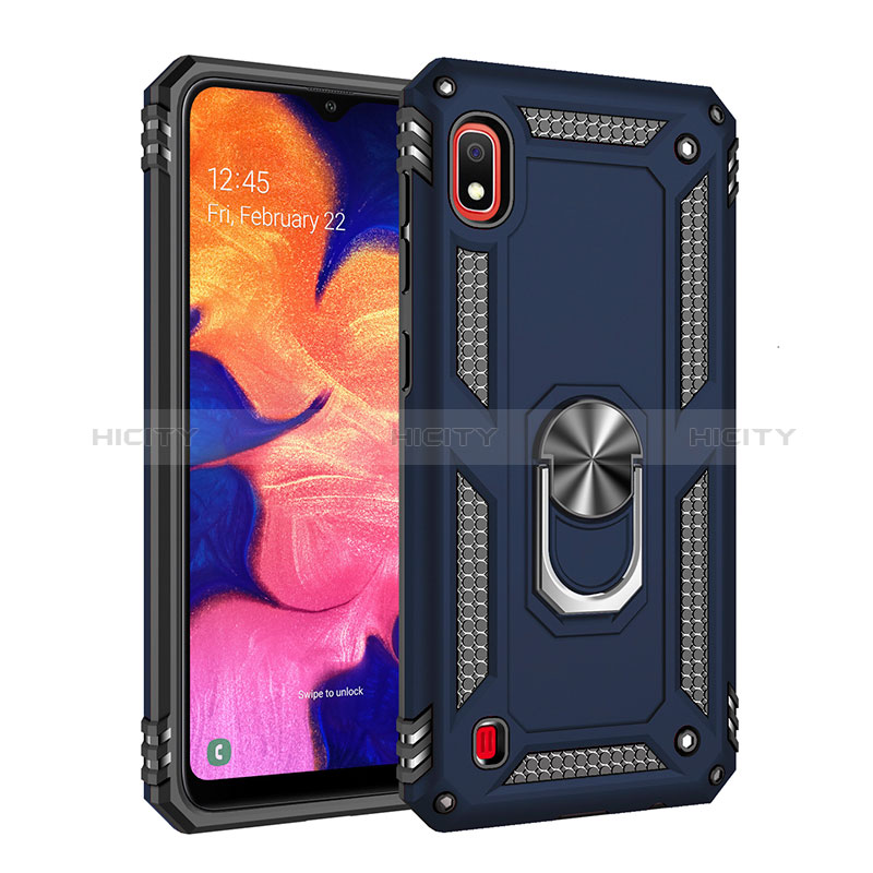 Custodia Silicone e Plastica Opaca Cover con Magnetico Anello Supporto QW3 per Samsung Galaxy A10