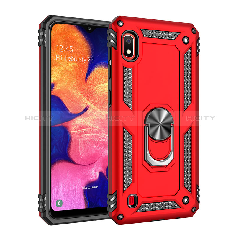 Custodia Silicone e Plastica Opaca Cover con Magnetico Anello Supporto QW3 per Samsung Galaxy A10