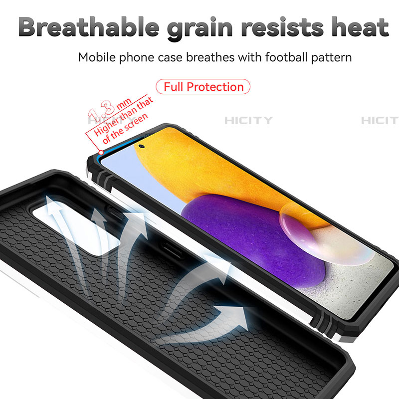 Custodia Silicone e Plastica Opaca Cover con Magnetico Anello Supporto QW3 per Samsung Galaxy A72 5G