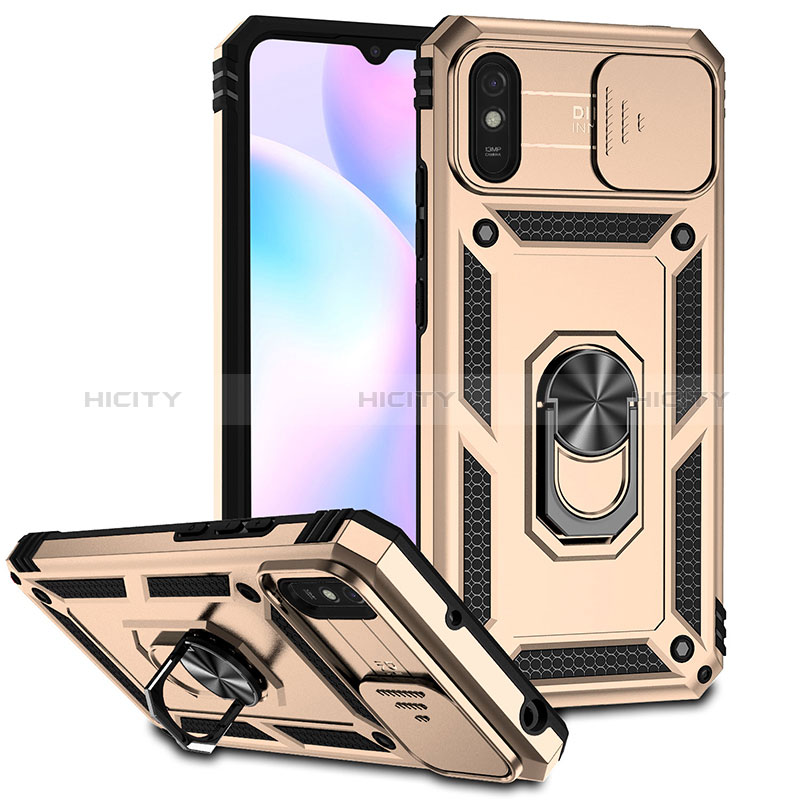 Custodia Silicone e Plastica Opaca Cover con Magnetico Anello Supporto QW3 per Xiaomi Redmi 9i