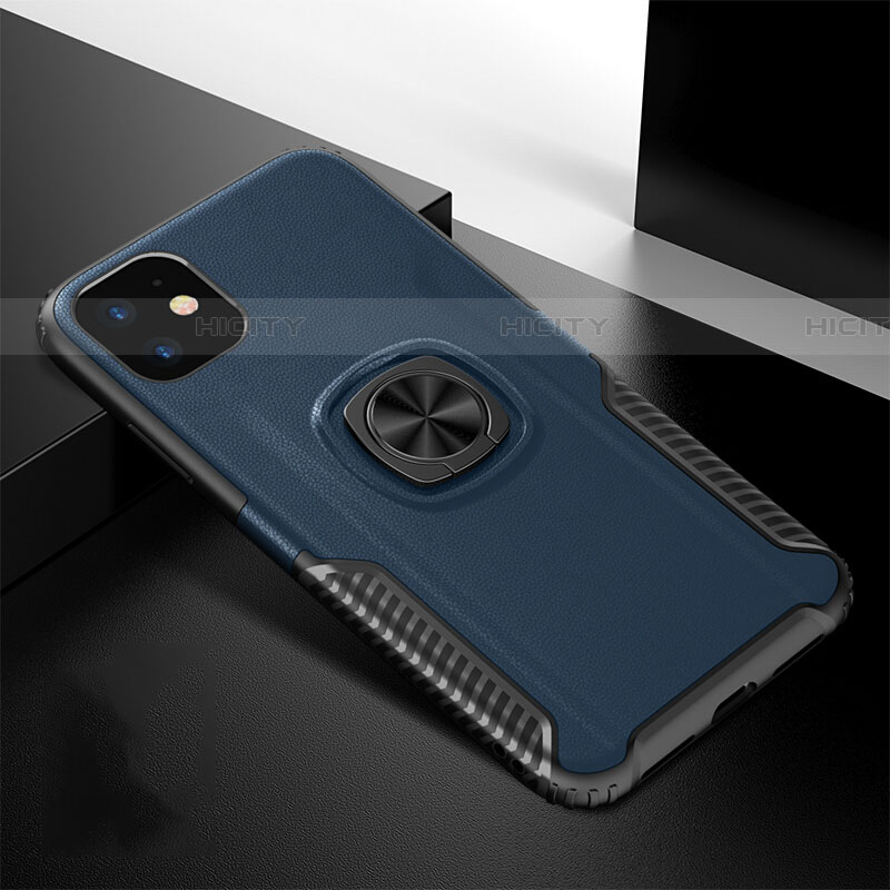 Custodia Silicone e Plastica Opaca Cover con Magnetico Anello Supporto R01 per Apple iPhone 11