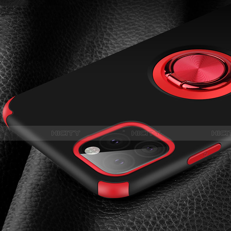 Custodia Silicone e Plastica Opaca Cover con Magnetico Anello Supporto R01 per Apple iPhone 11 Pro