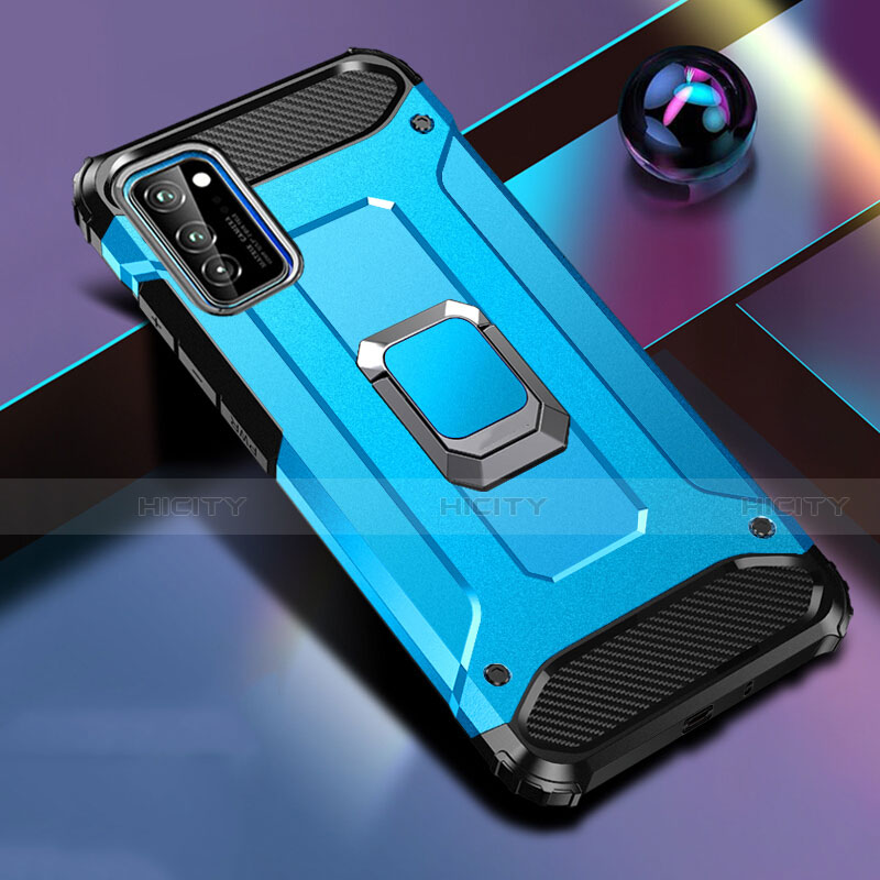 Custodia Silicone e Plastica Opaca Cover con Magnetico Anello Supporto R01 per Huawei Honor View 30 Pro 5G