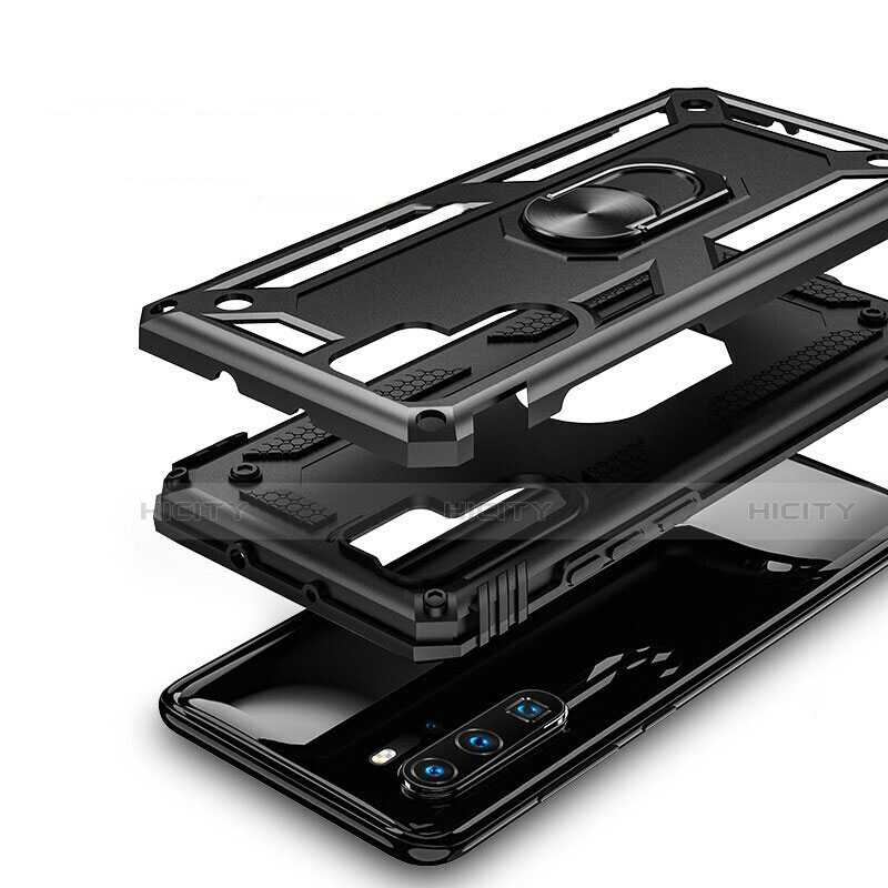 Custodia Silicone e Plastica Opaca Cover con Magnetico Anello Supporto R01 per Huawei P30 Pro