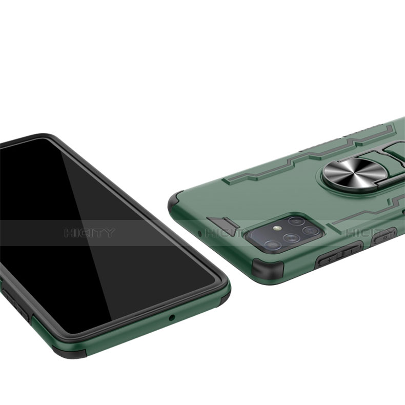 Custodia Silicone e Plastica Opaca Cover con Magnetico Anello Supporto R01 per Samsung Galaxy A51 5G