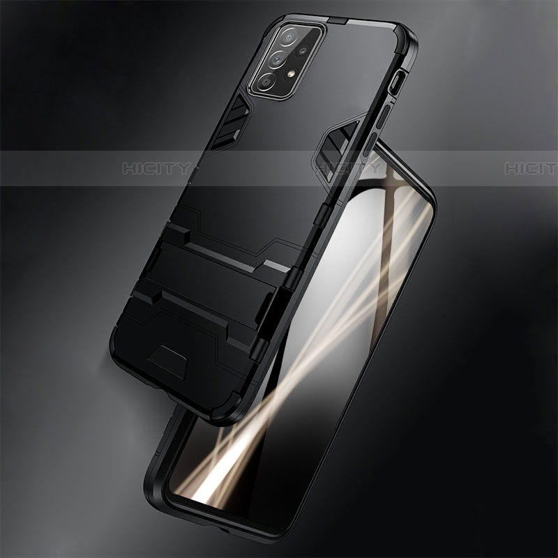 Custodia Silicone e Plastica Opaca Cover con Magnetico Anello Supporto R01 per Samsung Galaxy A52 5G