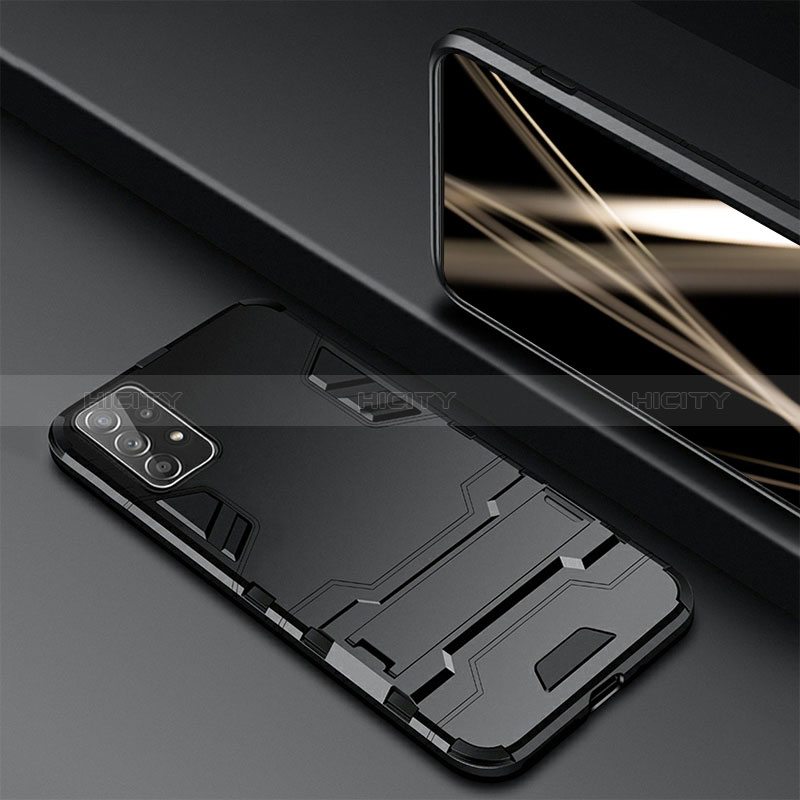 Custodia Silicone e Plastica Opaca Cover con Magnetico Anello Supporto R01 per Samsung Galaxy A52s 5G