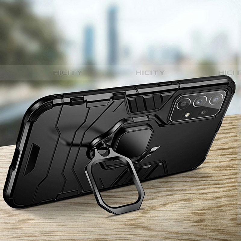 Custodia Silicone e Plastica Opaca Cover con Magnetico Anello Supporto R01 per Samsung Galaxy A53 5G