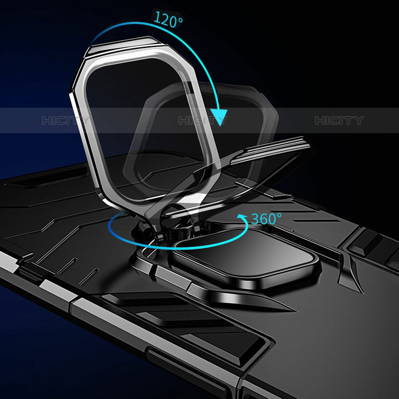 Custodia Silicone e Plastica Opaca Cover con Magnetico Anello Supporto R01 per Samsung Galaxy M22 4G
