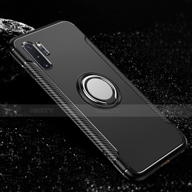 Custodia Silicone e Plastica Opaca Cover con Magnetico Anello Supporto R01 per Samsung Galaxy Note 10 Plus