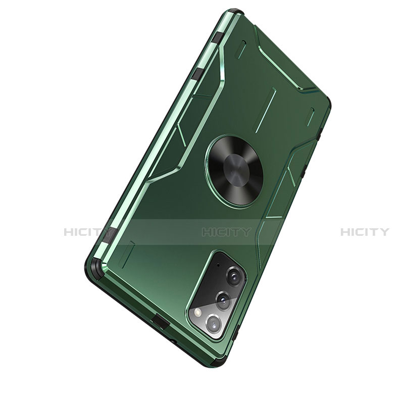 Custodia Silicone e Plastica Opaca Cover con Magnetico Anello Supporto R01 per Samsung Galaxy Note 20 5G