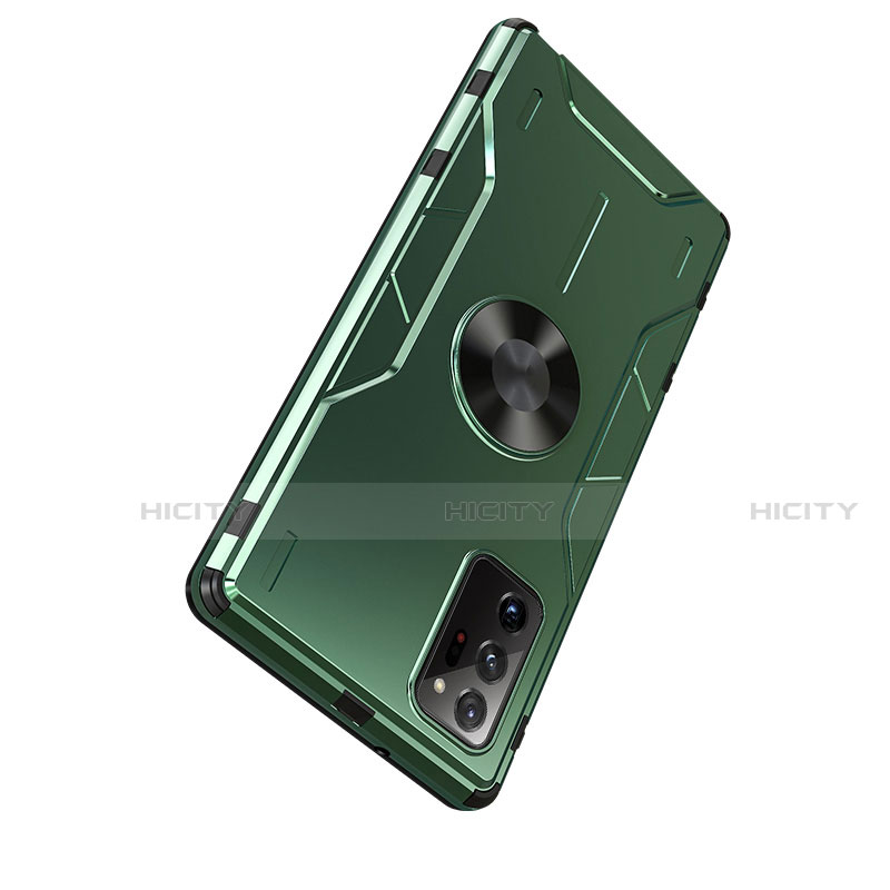 Custodia Silicone e Plastica Opaca Cover con Magnetico Anello Supporto R01 per Samsung Galaxy Note 20 Ultra 5G