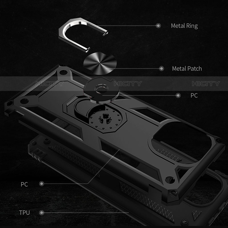 Custodia Silicone e Plastica Opaca Cover con Magnetico Anello Supporto R01 per Xiaomi Mi 11 Lite 5G