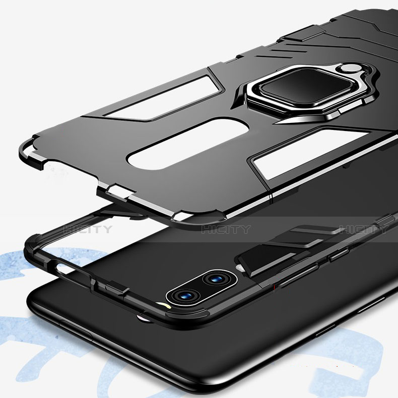 Custodia Silicone e Plastica Opaca Cover con Magnetico Anello Supporto R01 per Xiaomi Mi 9T