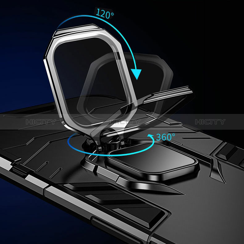 Custodia Silicone e Plastica Opaca Cover con Magnetico Anello Supporto R01 per Xiaomi Redmi 10A 4G