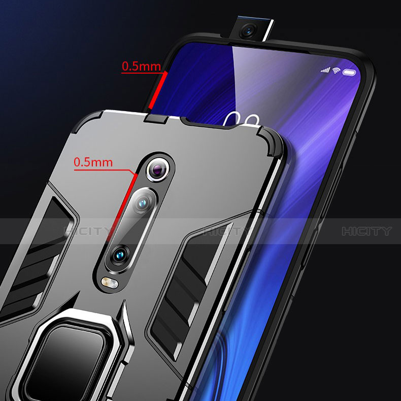 Custodia Silicone e Plastica Opaca Cover con Magnetico Anello Supporto R01 per Xiaomi Redmi K20 Pro