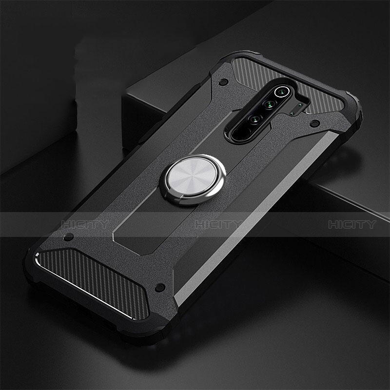 Custodia Silicone e Plastica Opaca Cover con Magnetico Anello Supporto R01 per Xiaomi Redmi Note 8 Pro