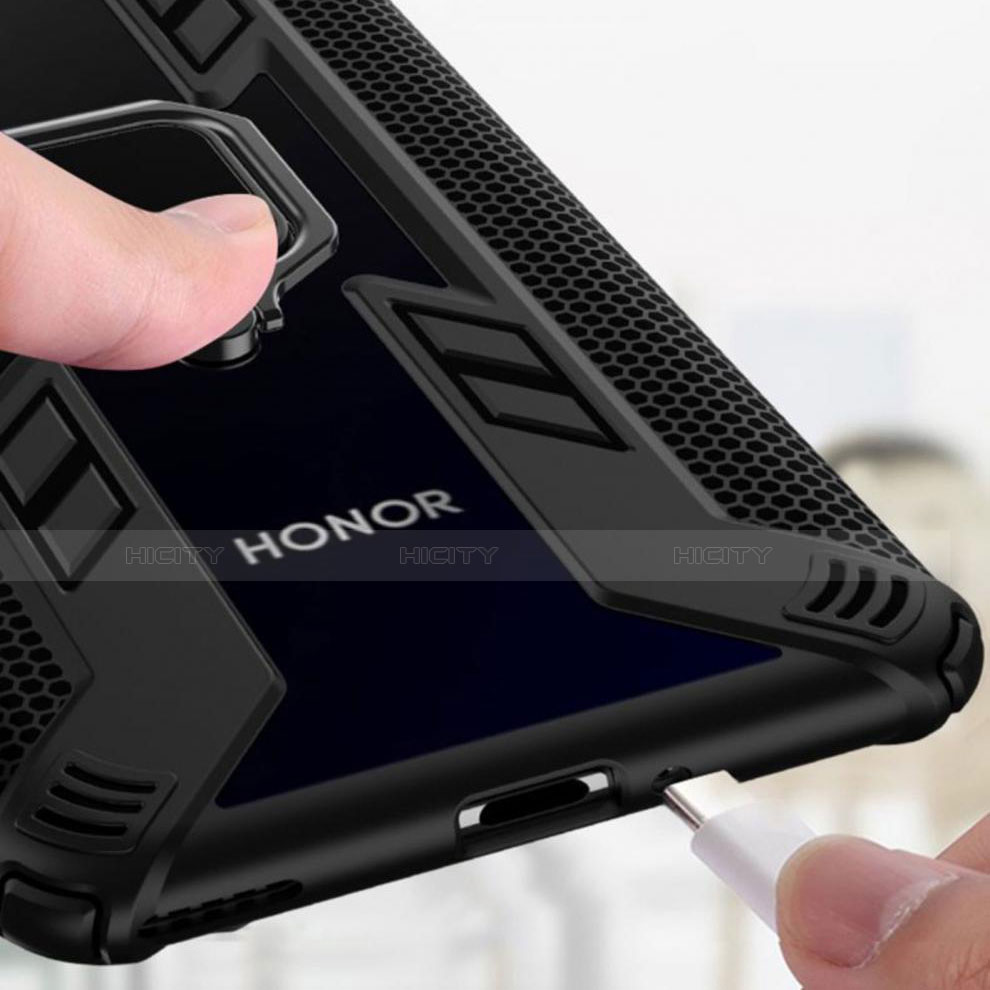 Custodia Silicone e Plastica Opaca Cover con Magnetico Anello Supporto R02 per Huawei Honor V30 Pro 5G
