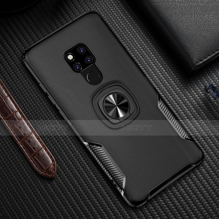 Custodia Silicone e Plastica Opaca Cover con Magnetico Anello Supporto R02 per Huawei Mate 20 X 5G