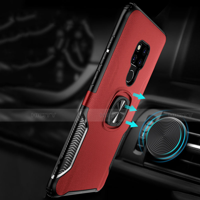 Custodia Silicone e Plastica Opaca Cover con Magnetico Anello Supporto R02 per Huawei Mate 20 X 5G