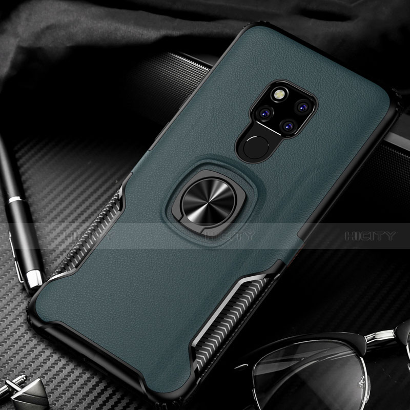 Custodia Silicone e Plastica Opaca Cover con Magnetico Anello Supporto R02 per Huawei Mate 20 X 5G