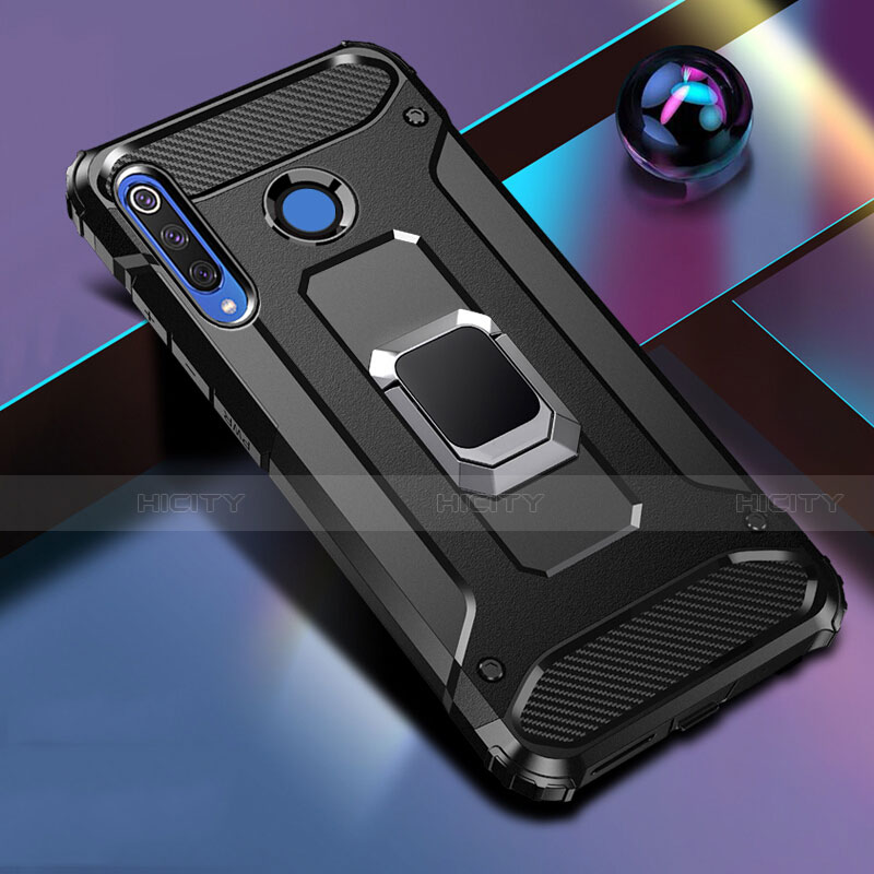 Custodia Silicone e Plastica Opaca Cover con Magnetico Anello Supporto R02 per Huawei Nova 4e