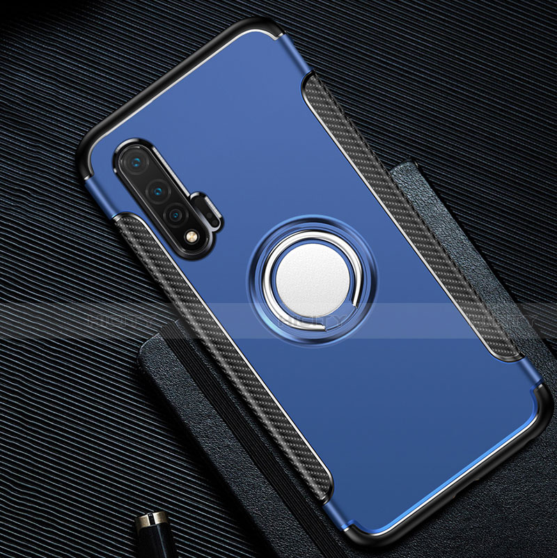 Custodia Silicone e Plastica Opaca Cover con Magnetico Anello Supporto R02 per Huawei Nova 6 5G