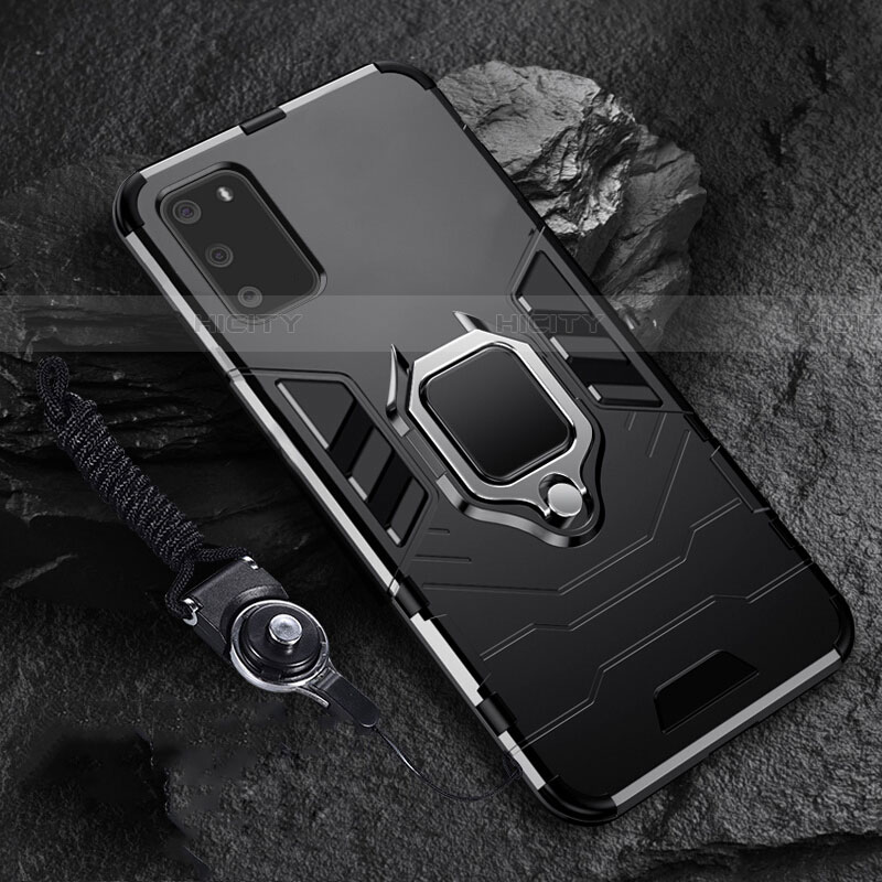 Custodia Silicone e Plastica Opaca Cover con Magnetico Anello Supporto R02 per Samsung Galaxy S20