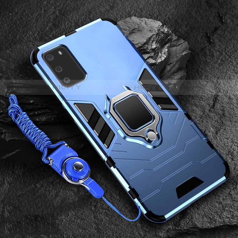 Custodia Silicone e Plastica Opaca Cover con Magnetico Anello Supporto R02 per Samsung Galaxy S20