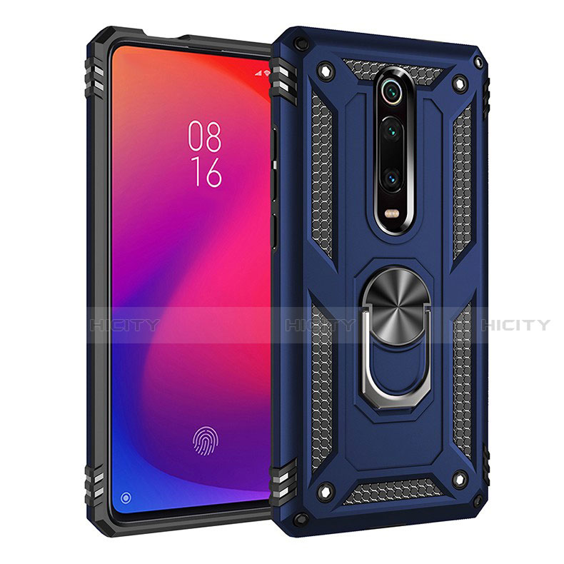 Custodia Silicone e Plastica Opaca Cover con Magnetico Anello Supporto R02 per Xiaomi Mi 9T