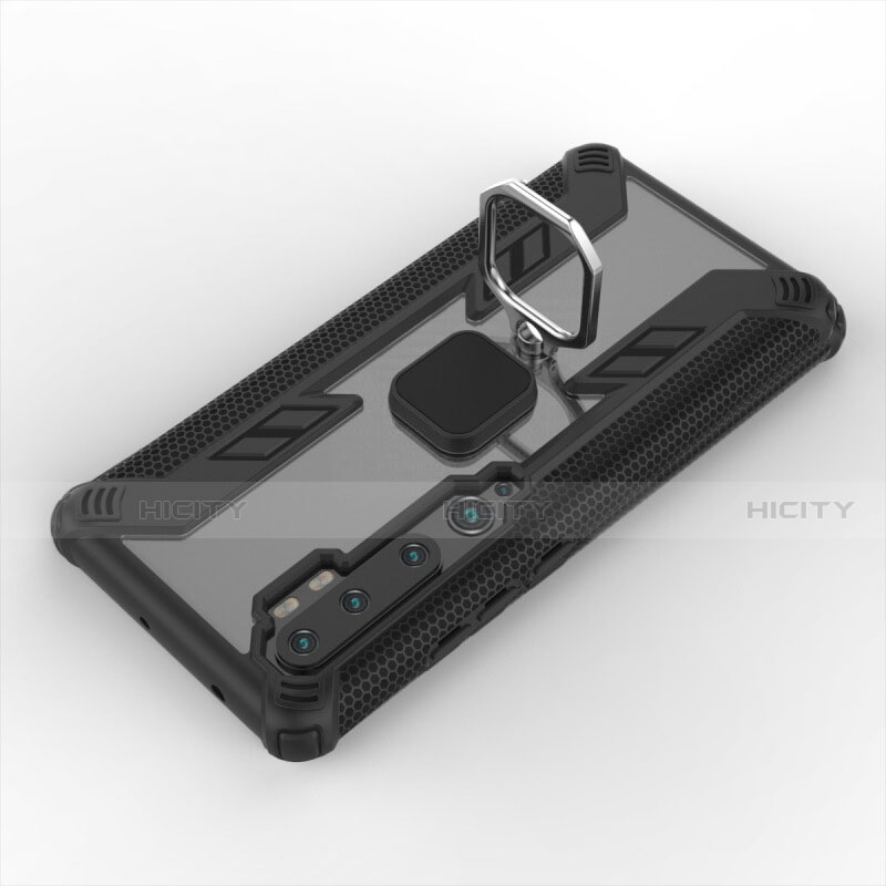 Custodia Silicone e Plastica Opaca Cover con Magnetico Anello Supporto R02 per Xiaomi Mi Note 10