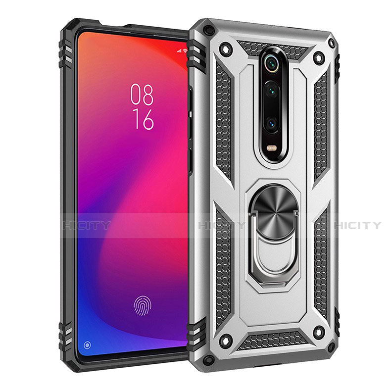 Custodia Silicone e Plastica Opaca Cover con Magnetico Anello Supporto R02 per Xiaomi Redmi K20 Pro