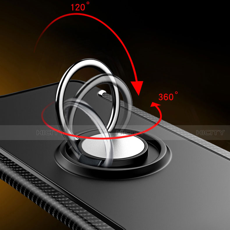 Custodia Silicone e Plastica Opaca Cover con Magnetico Anello Supporto R03 per Huawei Honor V30 5G