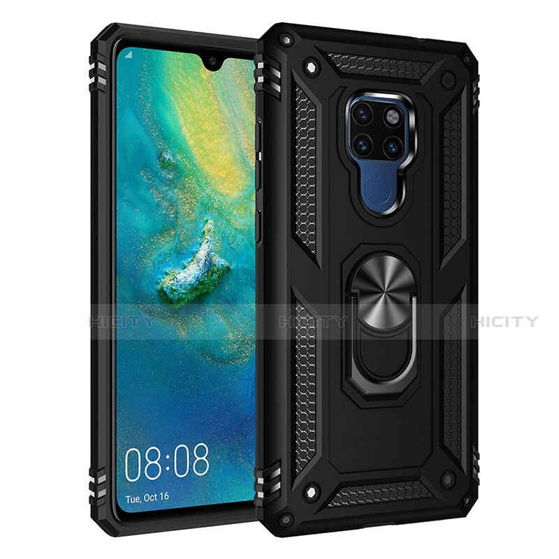 Custodia Silicone e Plastica Opaca Cover con Magnetico Anello Supporto R03 per Huawei Mate 20