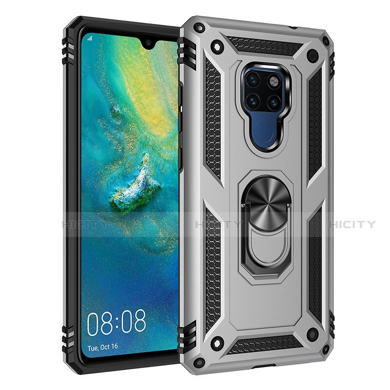 Custodia Silicone e Plastica Opaca Cover con Magnetico Anello Supporto R03 per Huawei Mate 20