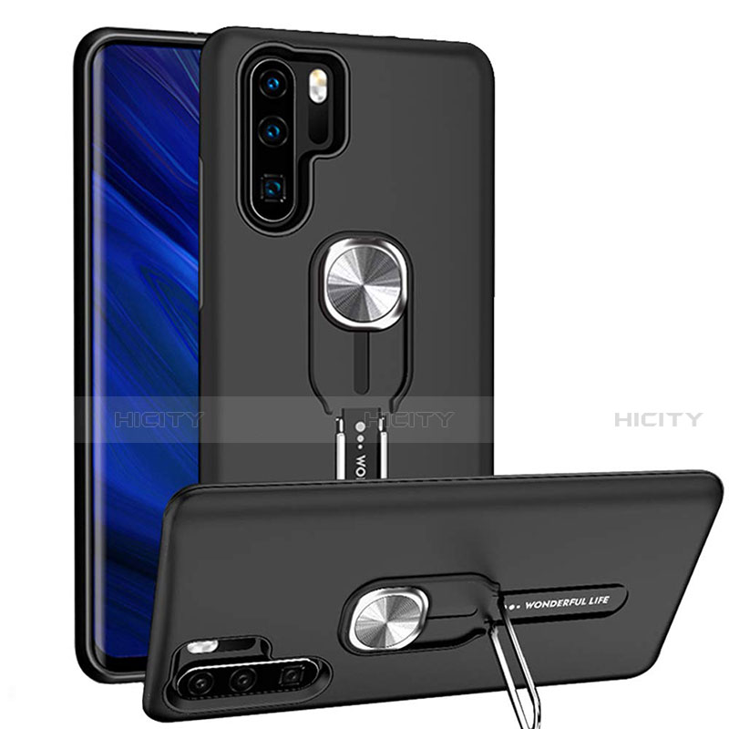 Custodia Silicone e Plastica Opaca Cover con Magnetico Anello Supporto R03 per Huawei P30 Pro