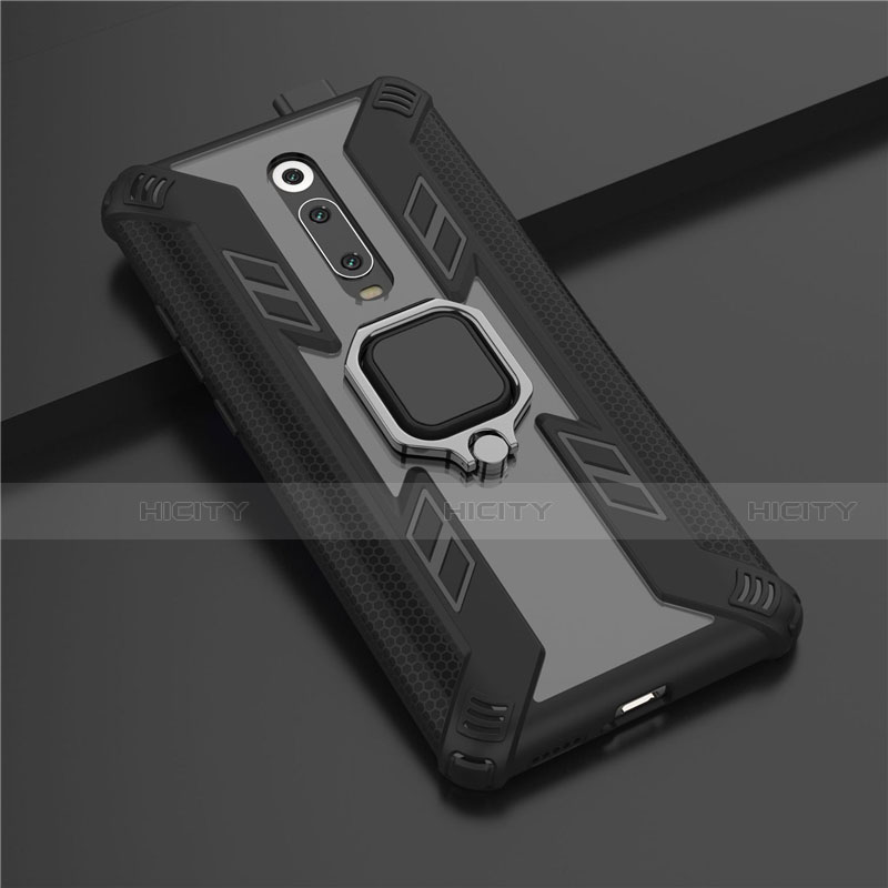 Custodia Silicone e Plastica Opaca Cover con Magnetico Anello Supporto R03 per Xiaomi Mi 9T