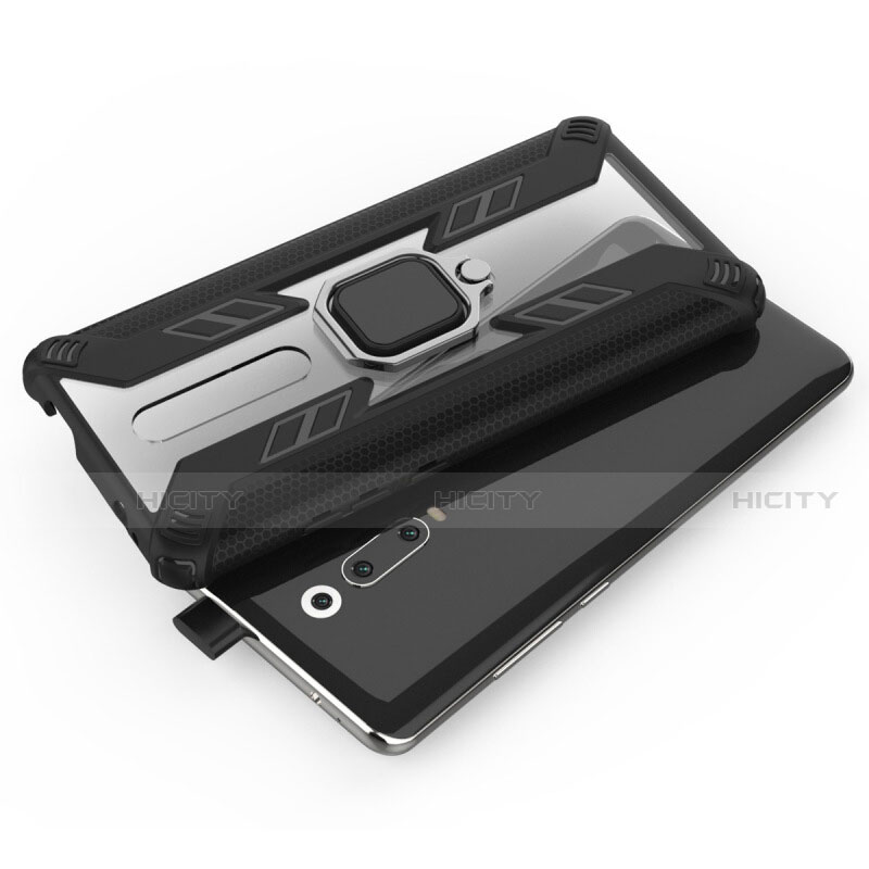 Custodia Silicone e Plastica Opaca Cover con Magnetico Anello Supporto R03 per Xiaomi Mi 9T Pro