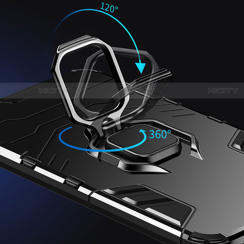 Custodia Silicone e Plastica Opaca Cover con Magnetico Anello Supporto R03 per Xiaomi Redmi 9AT