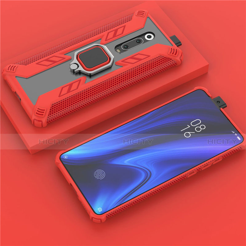 Custodia Silicone e Plastica Opaca Cover con Magnetico Anello Supporto R03 per Xiaomi Redmi K20 Pro