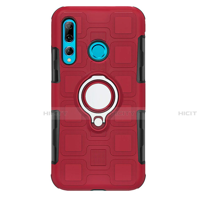 Custodia Silicone e Plastica Opaca Cover con Magnetico Anello Supporto R04 per Huawei Honor 20E