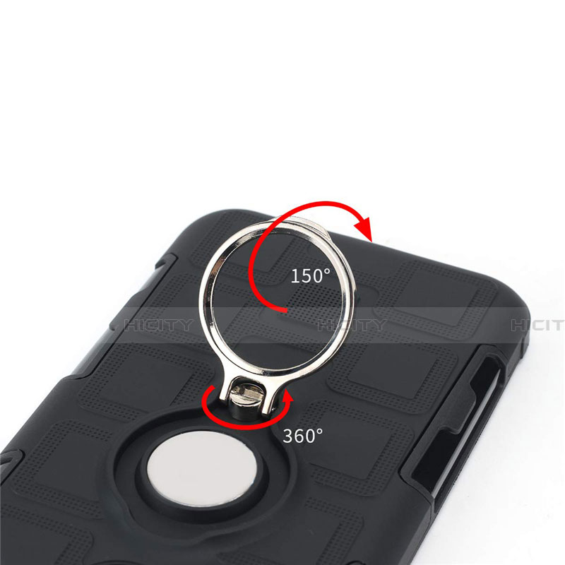 Custodia Silicone e Plastica Opaca Cover con Magnetico Anello Supporto R04 per Huawei Honor 20E