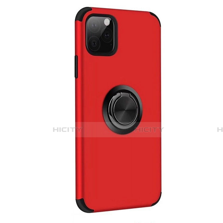 Custodia Silicone e Plastica Opaca Cover con Magnetico Anello Supporto R06 per Apple iPhone 11 Pro