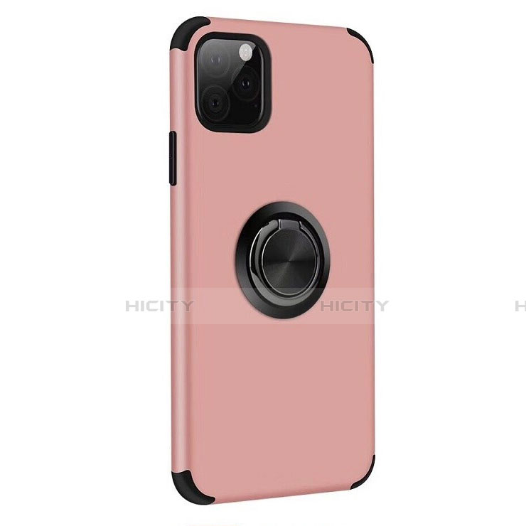 Custodia Silicone e Plastica Opaca Cover con Magnetico Anello Supporto R06 per Apple iPhone 11 Pro